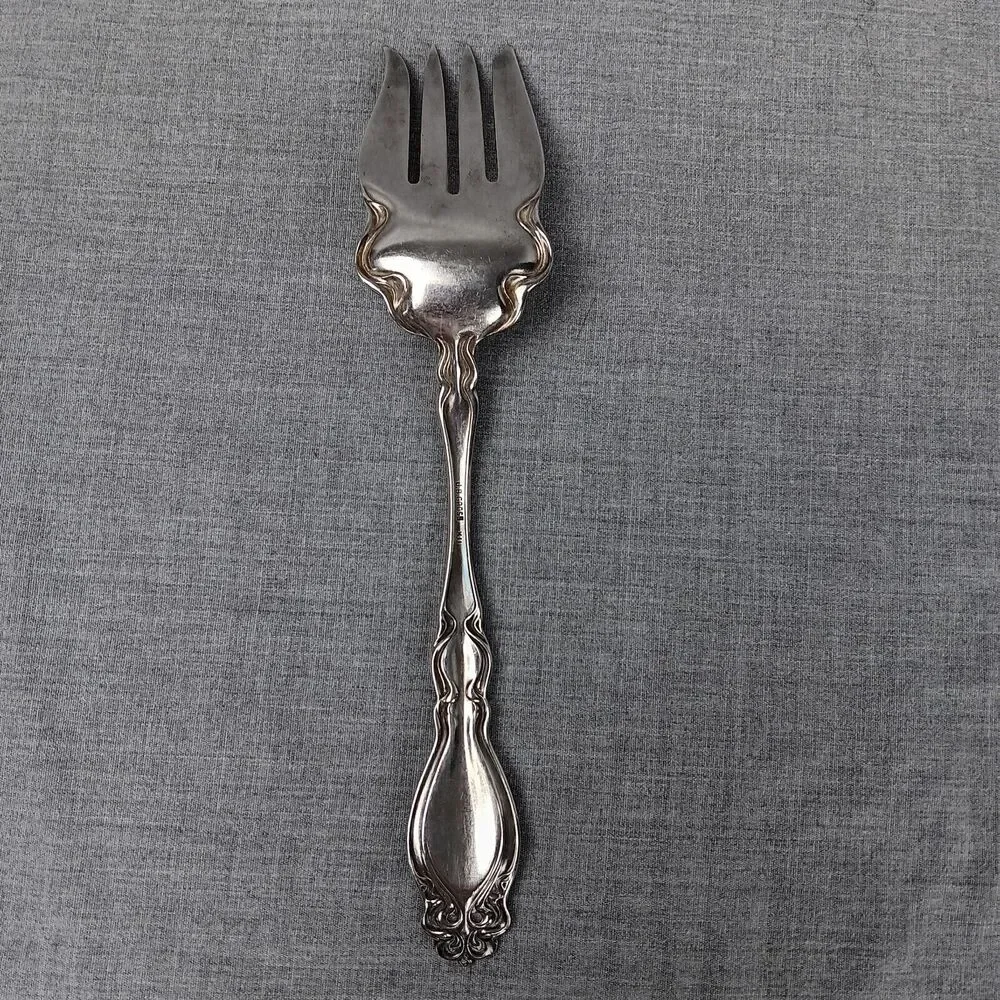 J.B.Cross Silver Plate Serving Fork Ornate Art Deco Style Vintage Replacement
